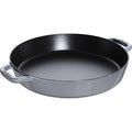 STAUB Cast Iron Frying Pan – 34 cm Enameled Skillet in Graphite Grey