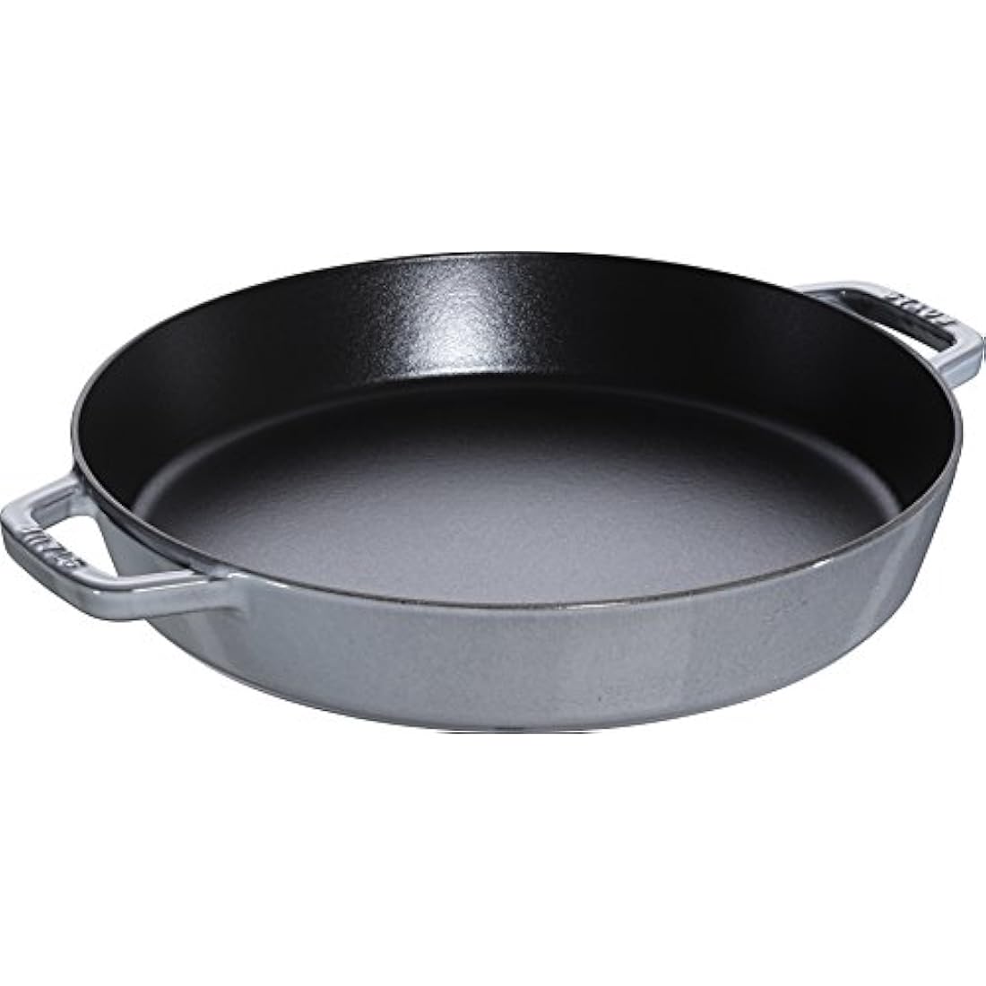 STAUB Cast Iron Frying Pan – 34 cm Enameled Skillet in Graphite Grey