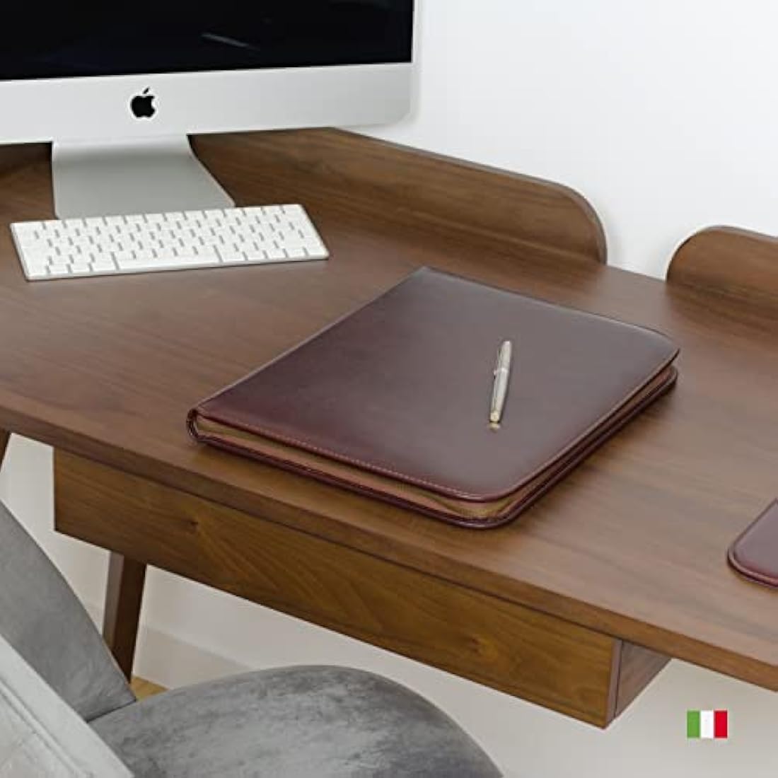 Maruse Italian Leather Portfolio – Zip-Around Laptop & iPad Folio