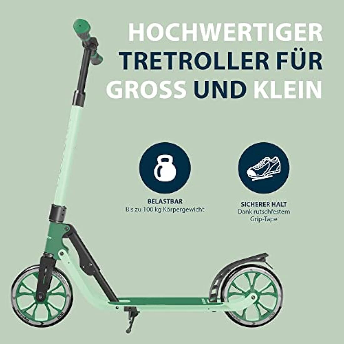 HUDORA BigWheel 205 Advanced Scooter – Foldable Aluminium Kick Scooter