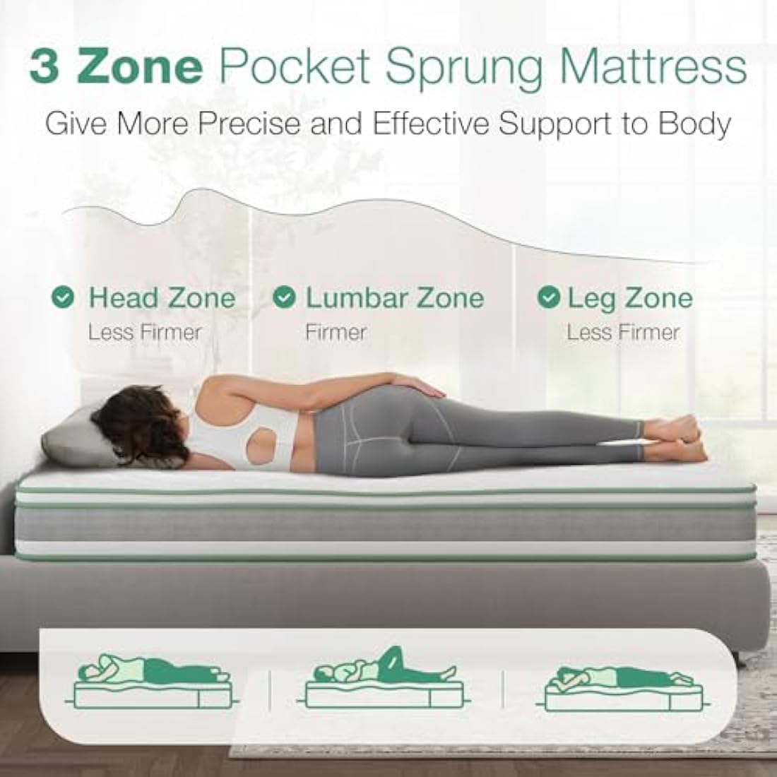 Novilla King Size Hybrid Mattress | 9.8 Inch Memory Foam & Edge Support