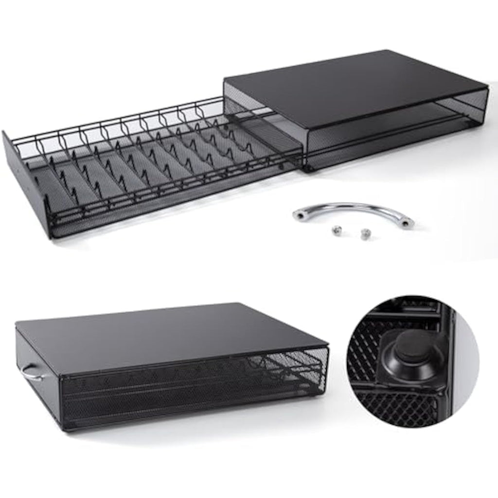 Coffee Pod Holder – 40 Capsule Metal Storage Drawer for Dolce Gusto