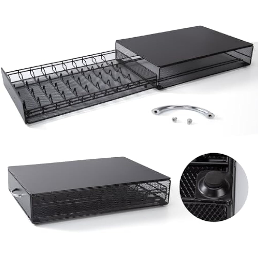 Coffee Pod Holder – 40 Capsule Metal Storage Drawer for Dolce Gusto