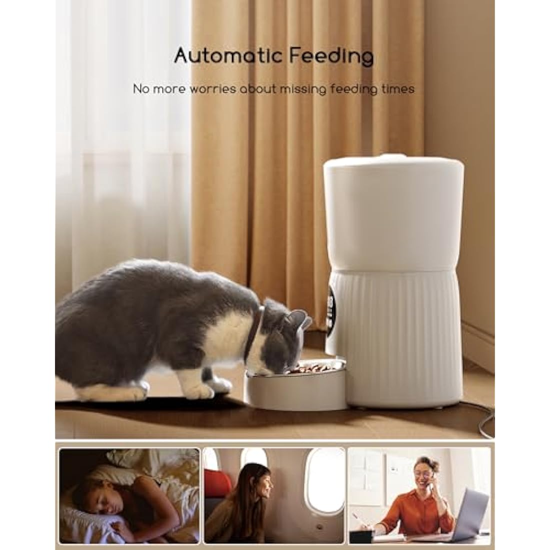 Faroro 4L Automatic Cat Feeder – 6 Meal Timer & Portion Control