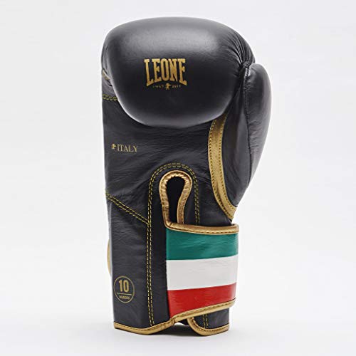 Leone 1947 Boxing Gloves – Unisex Black 10oz Polyurethane GN039