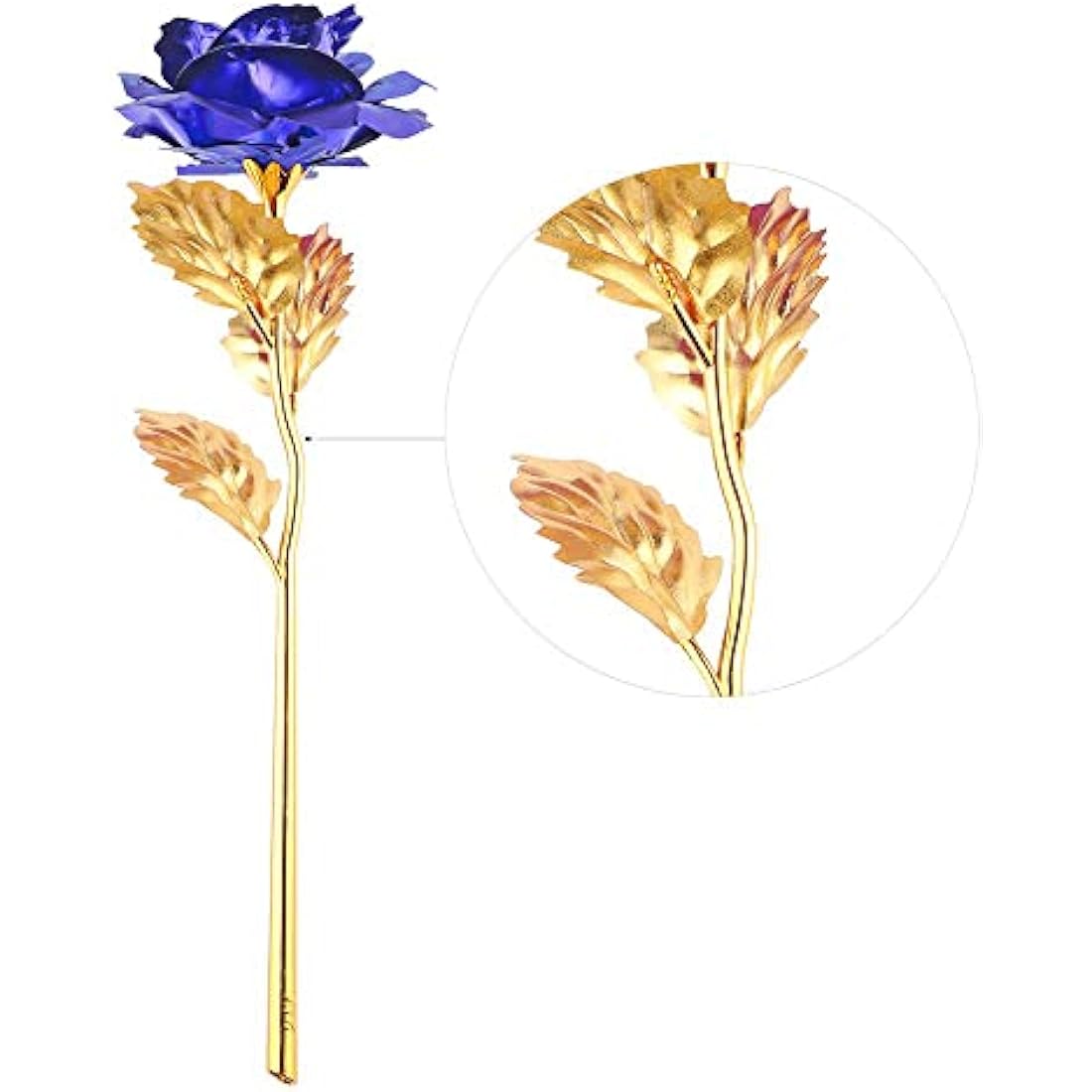 TINYOUTH 24K Gold Plated Blue Rose - Forever Flower with Stand and Gift Box