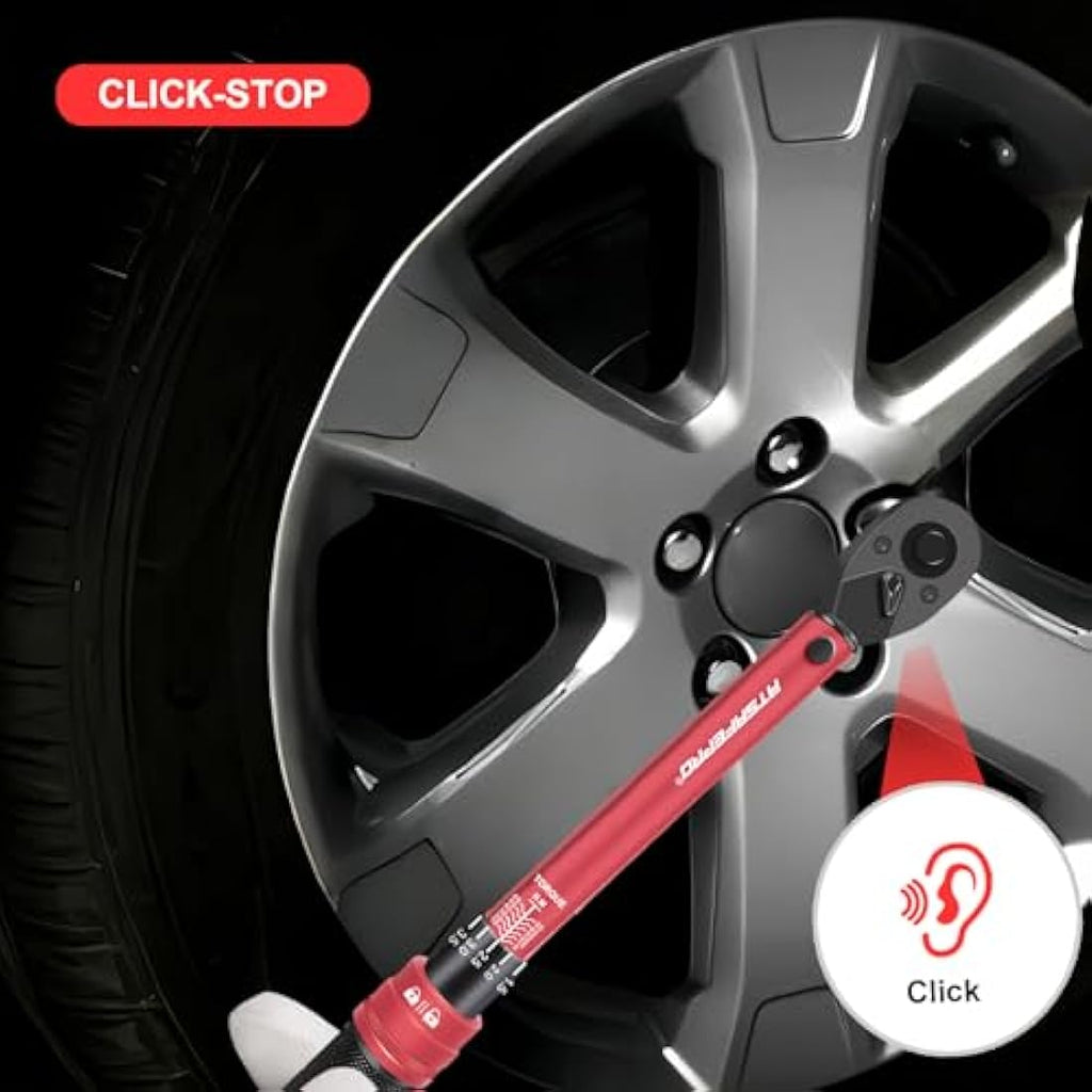 ATsafepro 3/8 Inch Drive Click Torque Wrench, 5-60 Nm for Bike & Auto