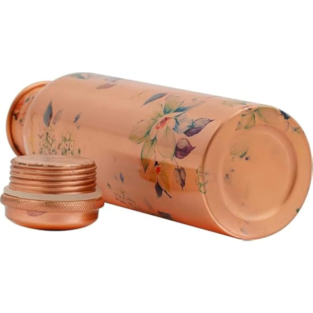 Printed Copper Water Bottle – 1L Leak Proof & BPA Free