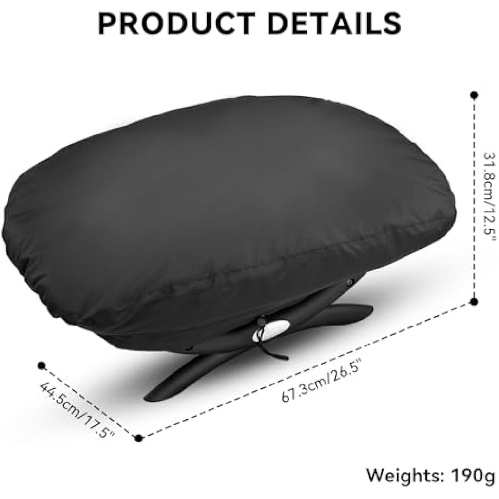 Onlyfire BBQ Gas Grill Cover for Weber Q100 Q120 Q1000 | Black