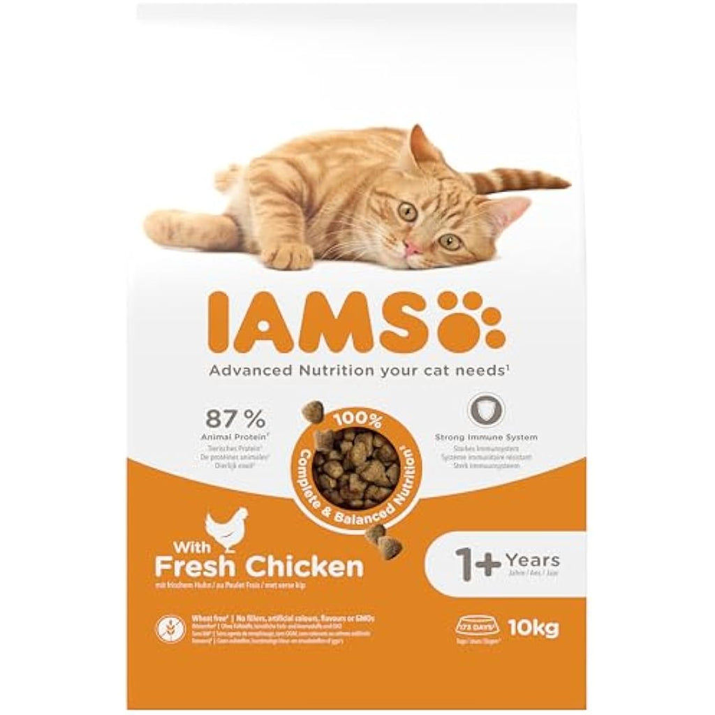 IAMS Adult Dry Cat Food Chicken 10kg – Immune Support & Healthy Skin
