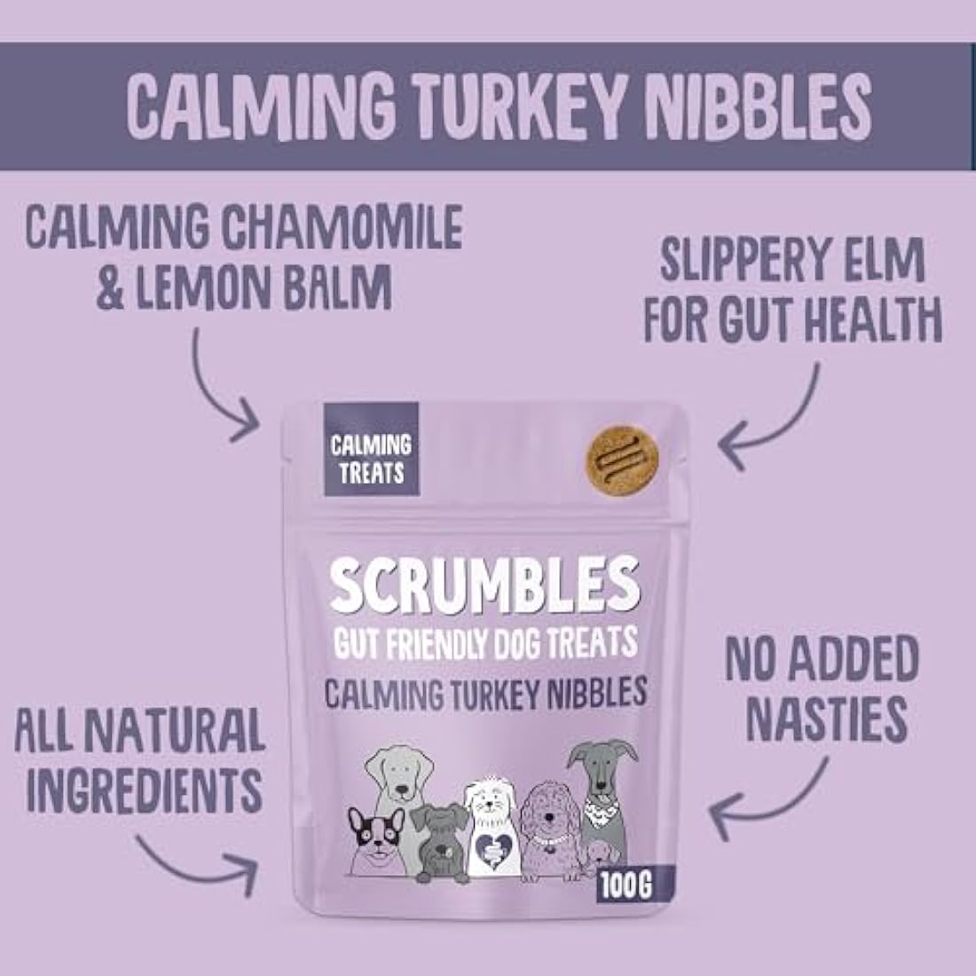 Scrumbles Nibbles Calming Turkey Dog Treats – Grain Free Training Snacks