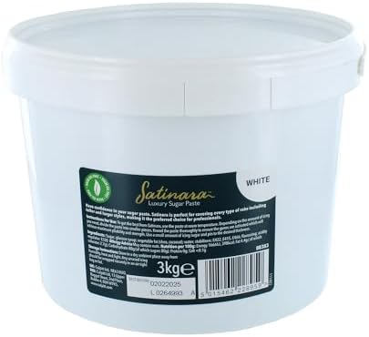 Satinara White Sugar Paste | Palm Oil Free Fondant Icing - 3kg