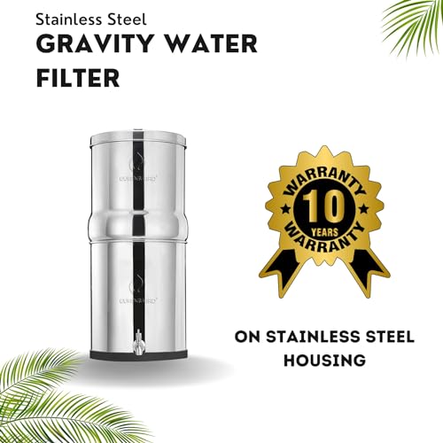 EuroGuard Gravity Water Filter System – 8.5L Stainless Steel Purifier