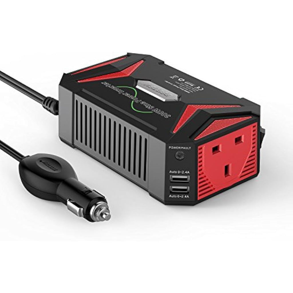 BESTEK 300W Pure Sine Wave Power Inverter | 12V to 230V Car Adapter