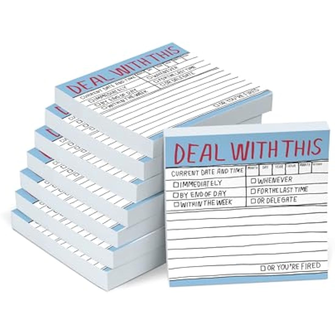 Knock Knock Deal With This Sticky Notes – 8-Pack Hand-Lettered To-Do Pads