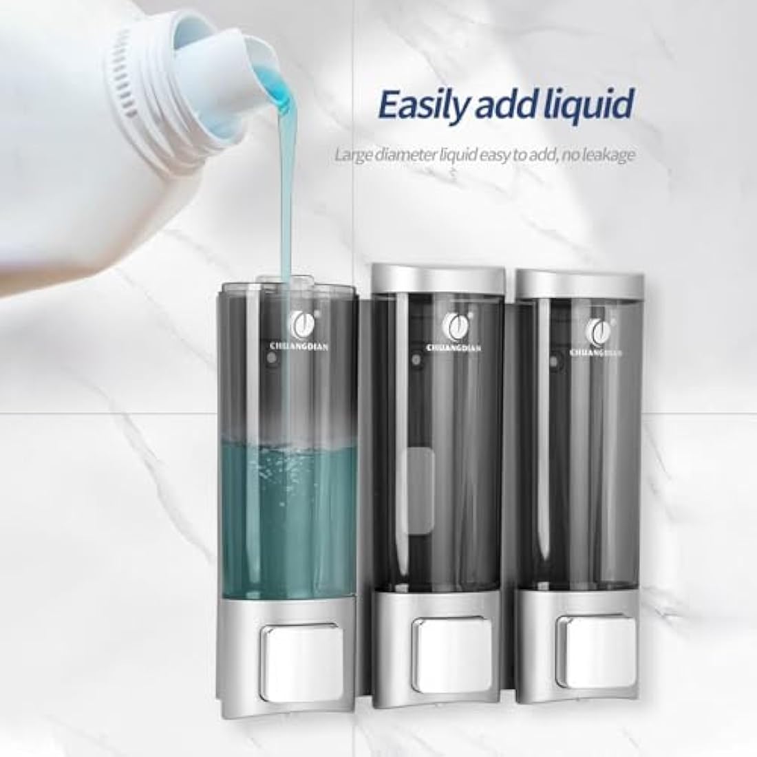 Triple Wall Mounted Soap Dispenser | 3x200ml Refillable PC+ABS