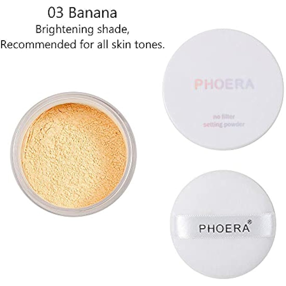 PHOERA Loose Setting Powder – Matte Finish Face Makeup (103 Banana)