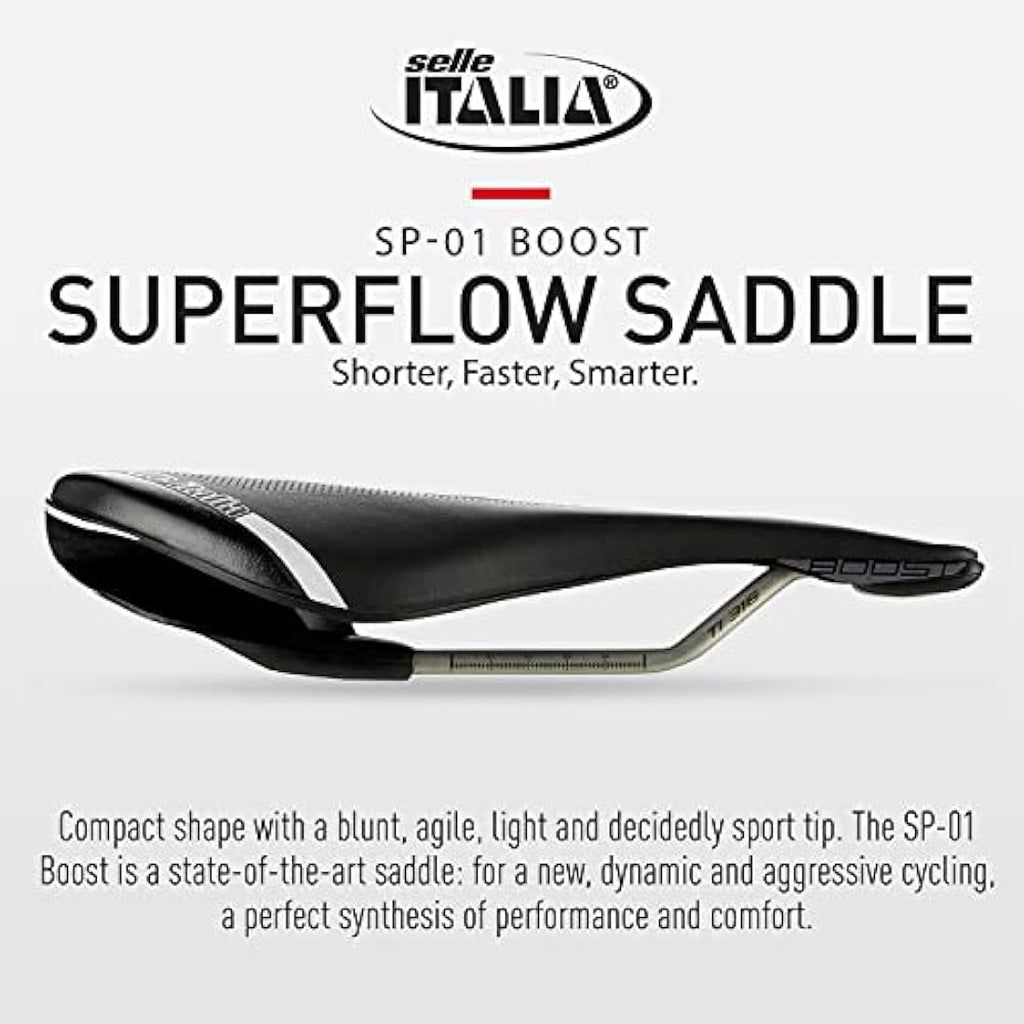 Selle Italia SP-01 Boost Road Saddle – Lightweight Fibra-Tek TI 316 Rail