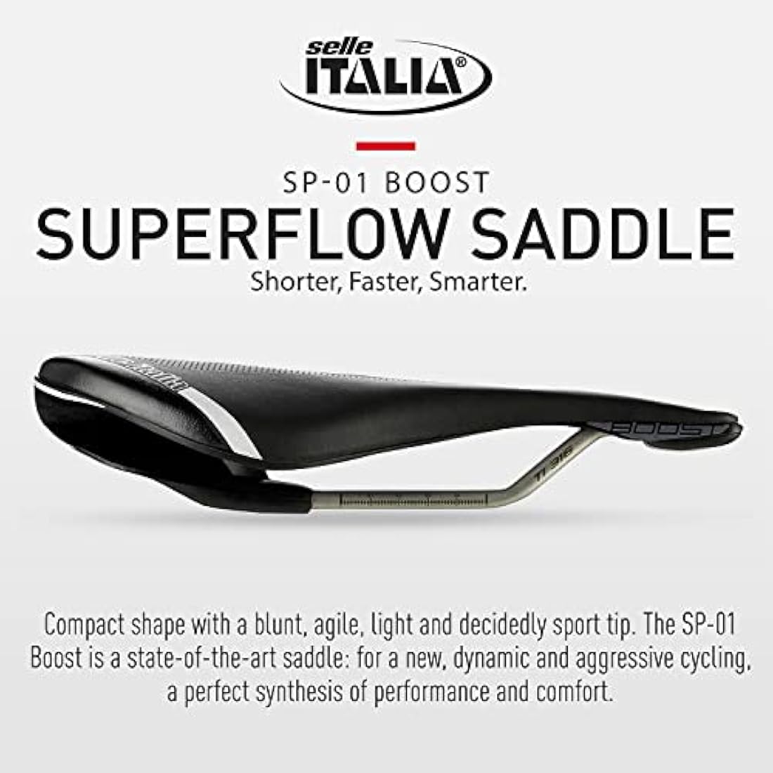 Selle Italia SP-01 Boost Road Saddle – Lightweight Fibra-Tek TI 316 Rail