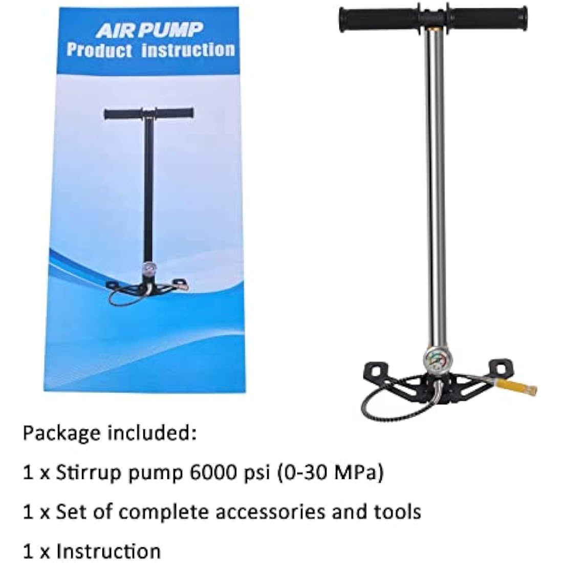 Poweka 3-Stage PCP Stirrup Pump | 6000 PSI Stainless Steel Hand Pump