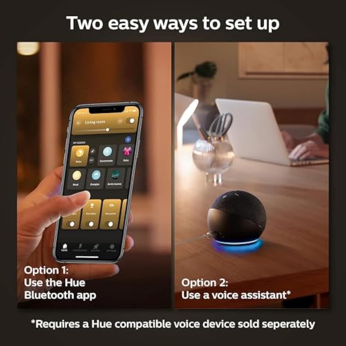 Philips Hue White Smart LED Bulb 4-Pack | E27 Edison Screw | 800lm