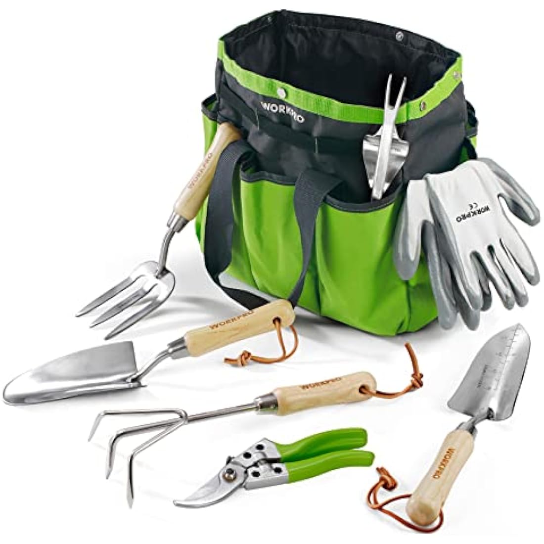 WORKPRO 8-Piece Stainless Steel Garden Tool Set with Pink Tote Bag