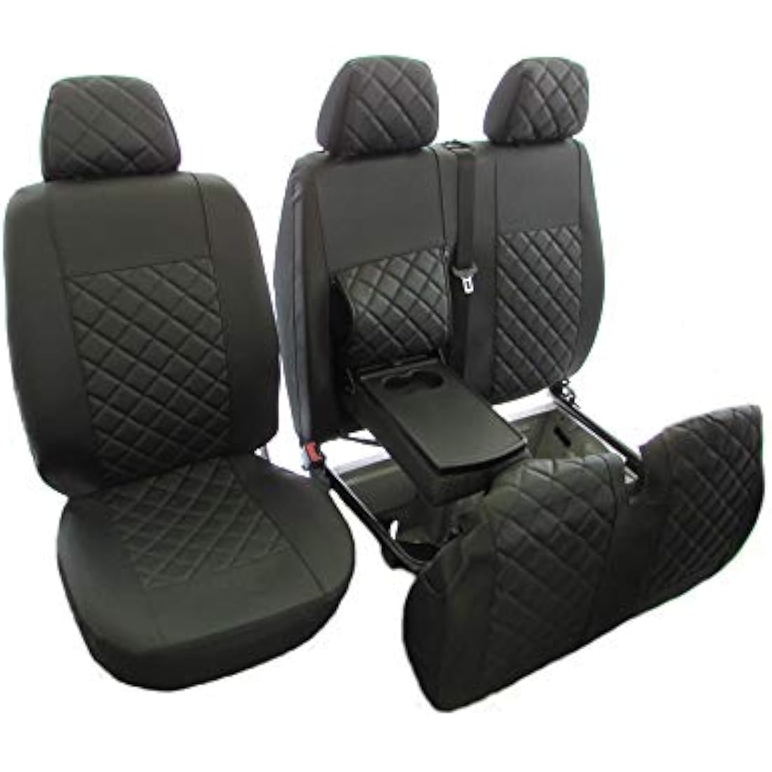 Texmar Mercedes Sprinter Crafter 2006-2018 Black Eco Leather Seat Covers