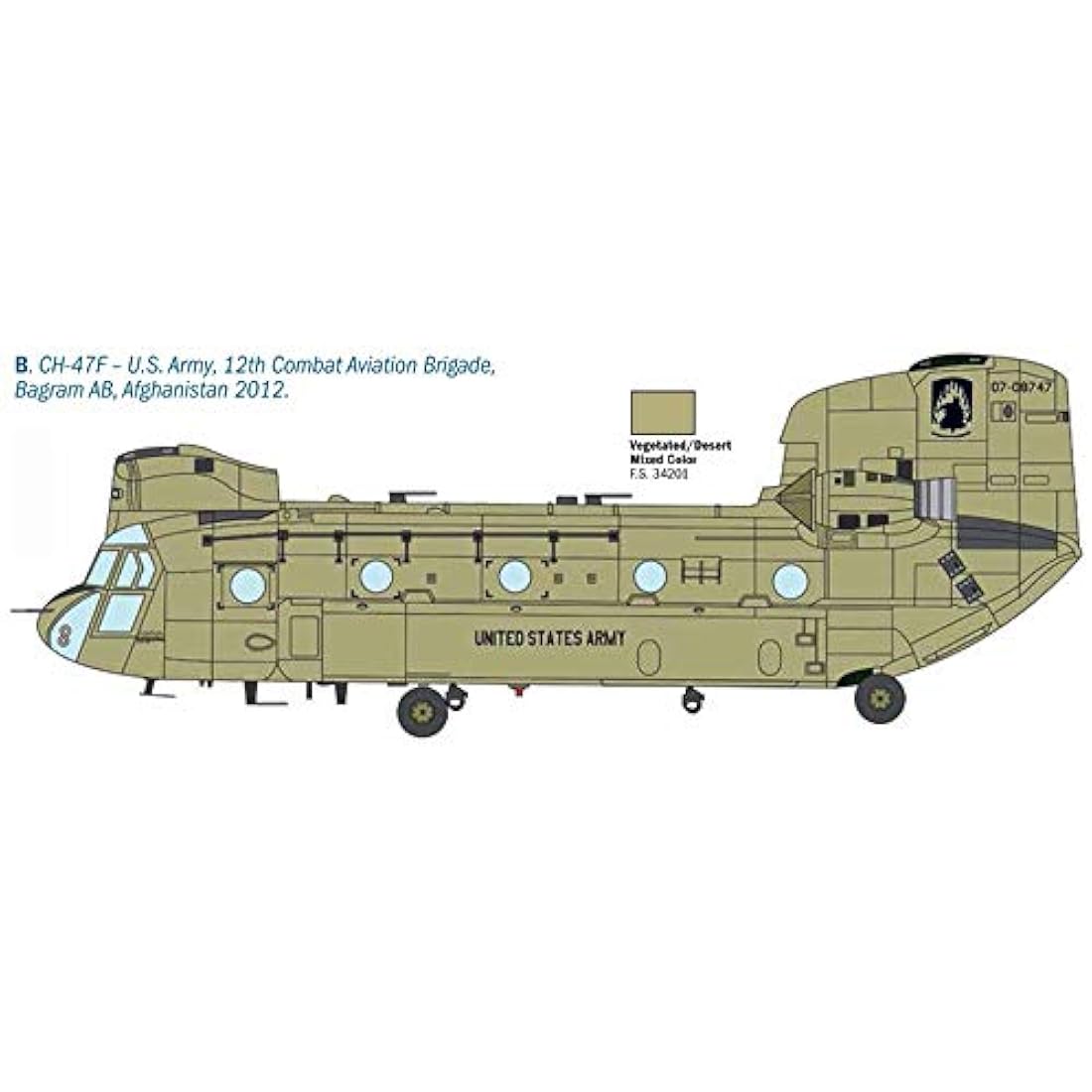 Italeri RAF HC.1 CH-47D Chinook Model Kit - 1:48 Scale Military Aircraft