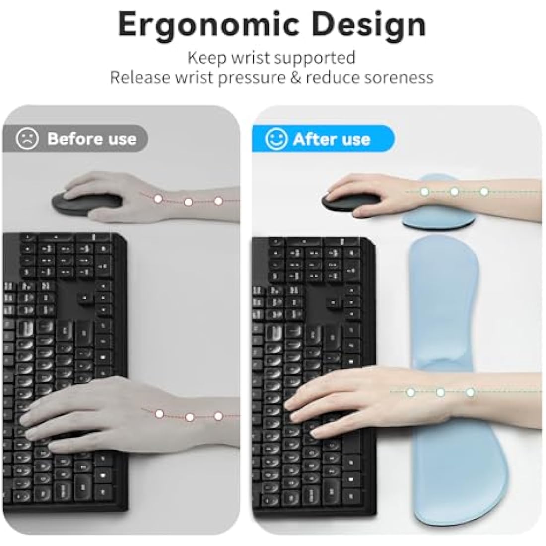 Jolof Store Ergonomic Keyboard and Mouse Wrist Rest - Memory Foam Set