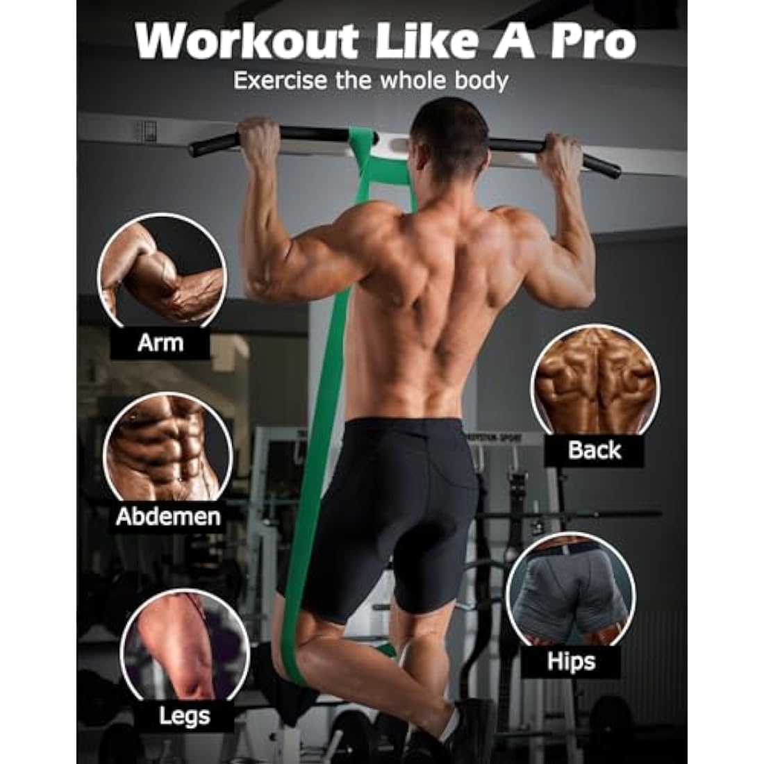 Zacro Pull Up Resistance Bands Set - 6 Levels for Home Gym & Strength