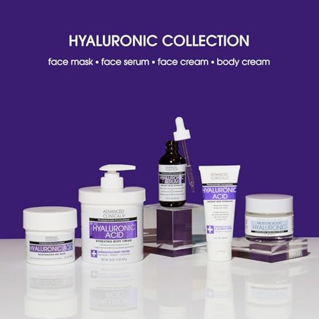 Advanced Clinicals Hyaluronic Acid Anti-Aging Cream - Face & Body (2-Pack)