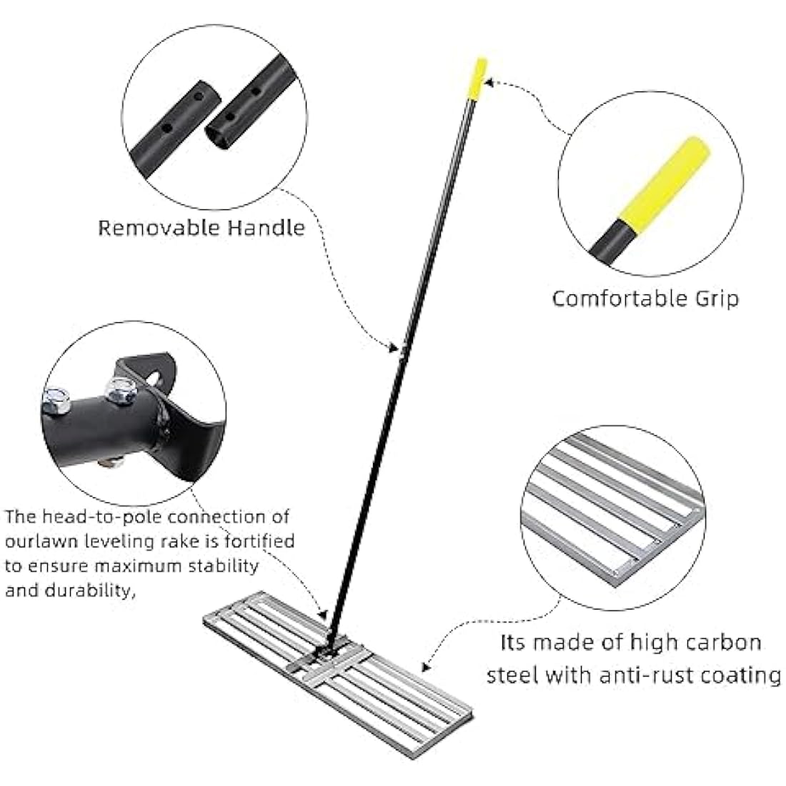 Byhagern Lawn Levelling Rake – 36" Heavy Duty Steel Levelawn Tool