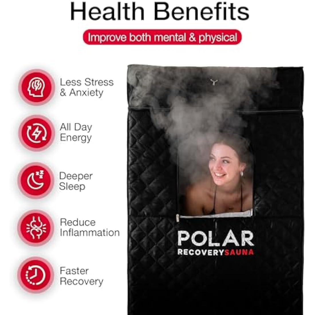 Polar Recovery Portable Steam Sauna - 6FT Full-Size Home Sauna Kit