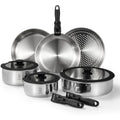 ROYDX 20-Piece Stainless Steel Cookware Set | Detachable Handles & Steamer