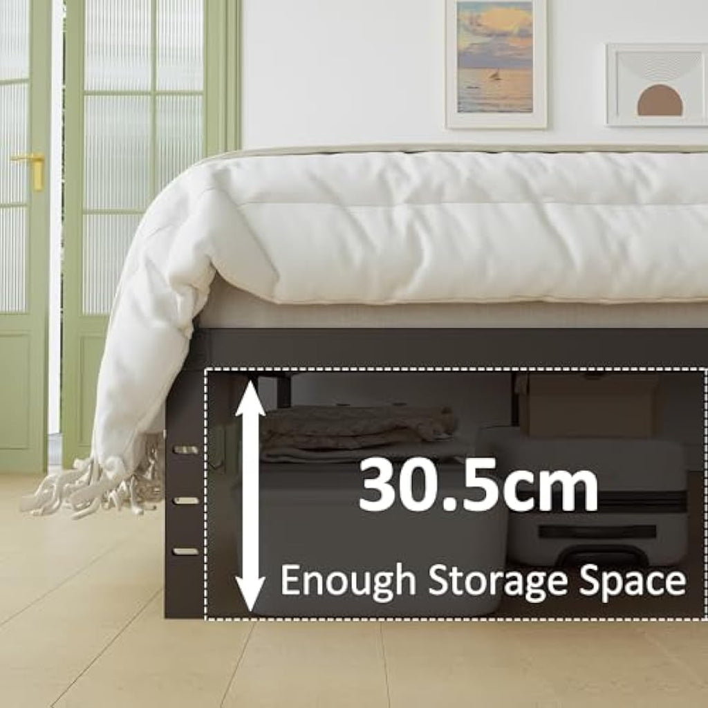 Jolof Store Super King Metal Bed Frame – Heavy Duty with Storage, Black