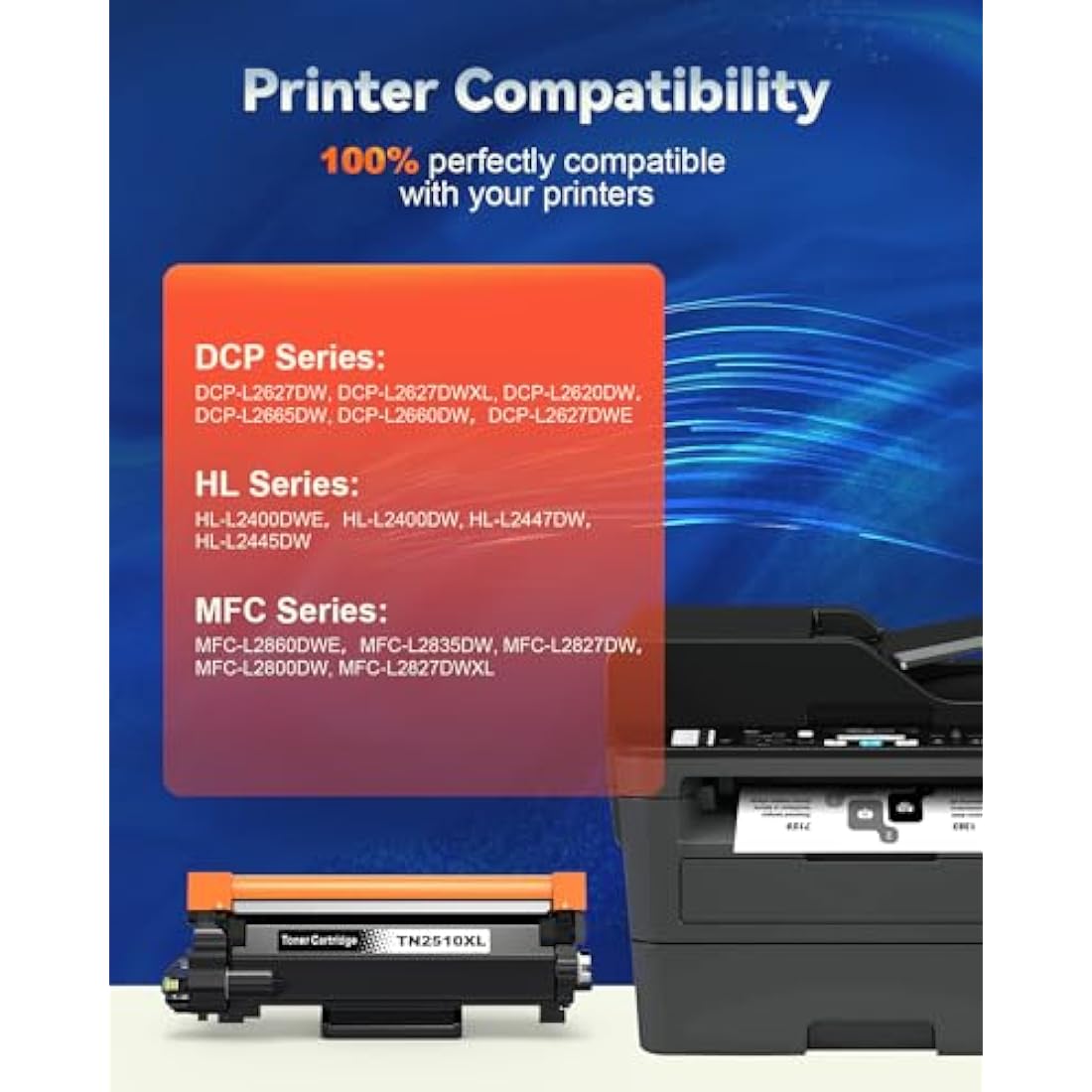 Skydo TN2510XL High Yield Black Toner Cartridge for Brother DCP-L2665DW