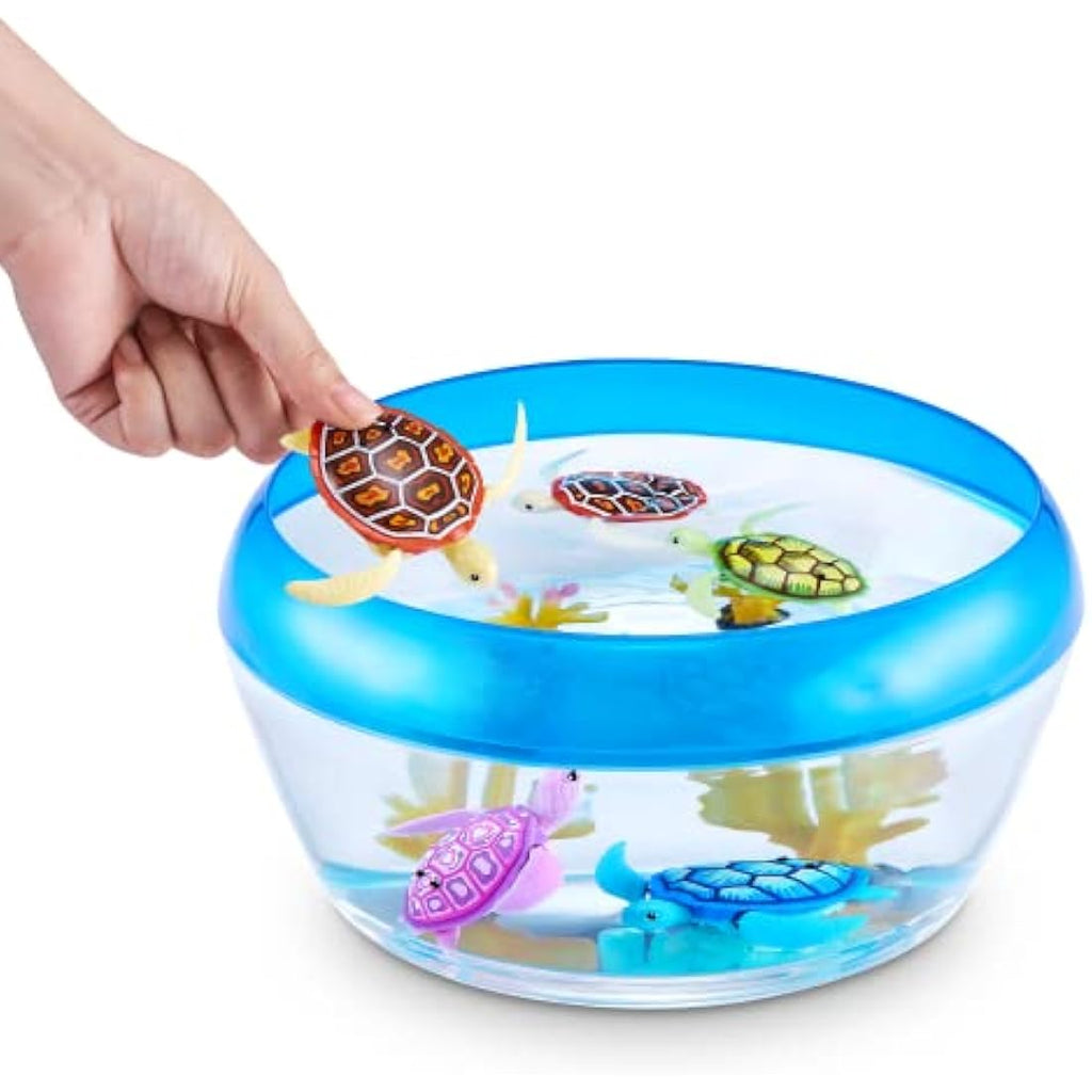 ZURU Robo Alive Robotic Swimming Turtle Bath Toy - 2 Pack, Orange & Blue
