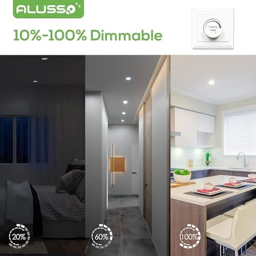 ALUSSO Ultra Slim LED Recessed Downlights | 3-Color CCT Dimmable | 6 Pack