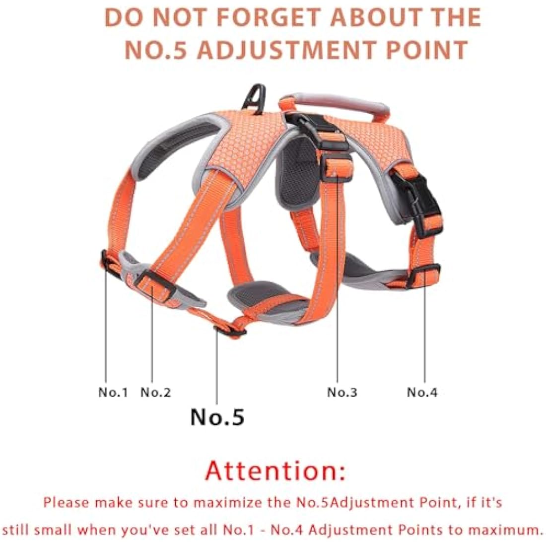 BELPRO Escape Proof Dog Harness – Reflective No Pull Support Vest, Orange, S