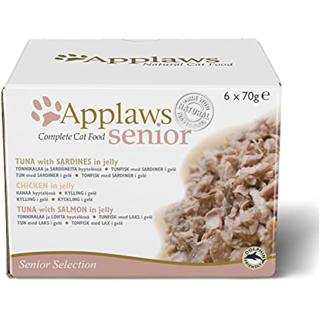 Applaws Senior Wet Cat Food – Tuna & Chicken in Jelly, 6 x 70g Tins