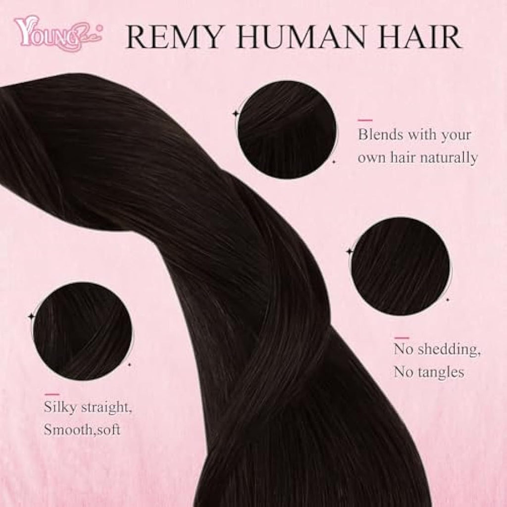 YoungSee 18" Nano Ring Hair Extensions | Dark Brown Real Human Hair 50g