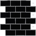 Black Subway Peel and Stick Wall Tiles - 10 Sheet Set