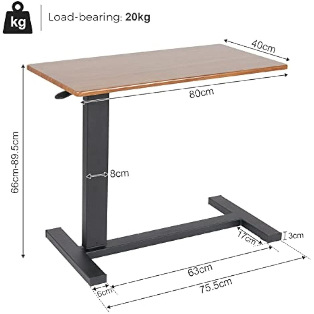 FATIVO Adjustable Overbed Table – C-Shaped Rolling Laptop Side Table