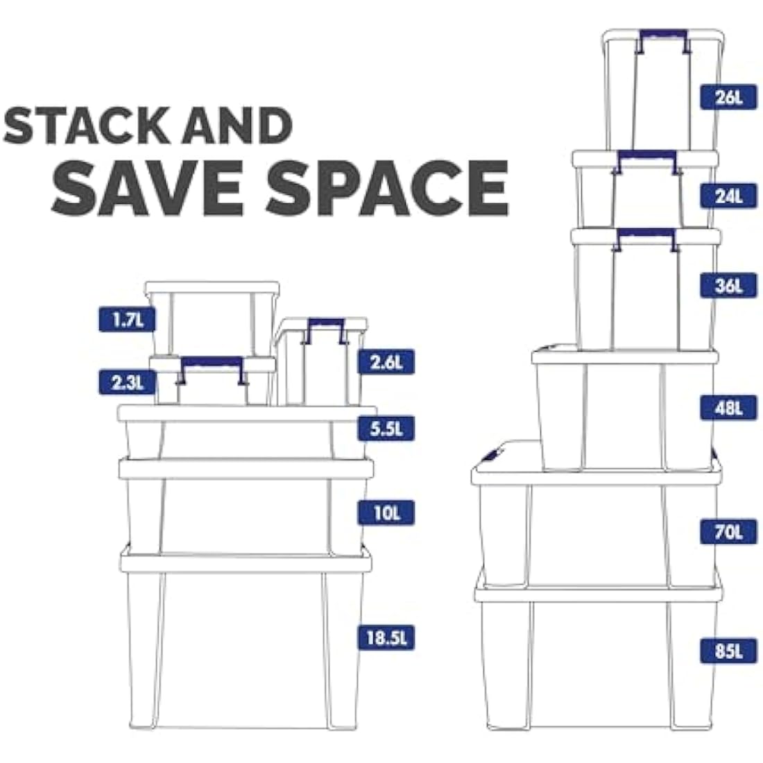 Bankers Box ProStore 10L Stackable Plastic Storage Boxes - 4 Pack