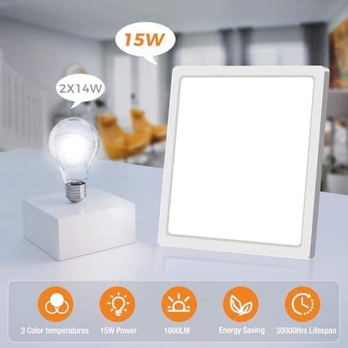 Slochi LED Ceiling Light 4-Pack | IP54 Waterproof Square Flush Mount
