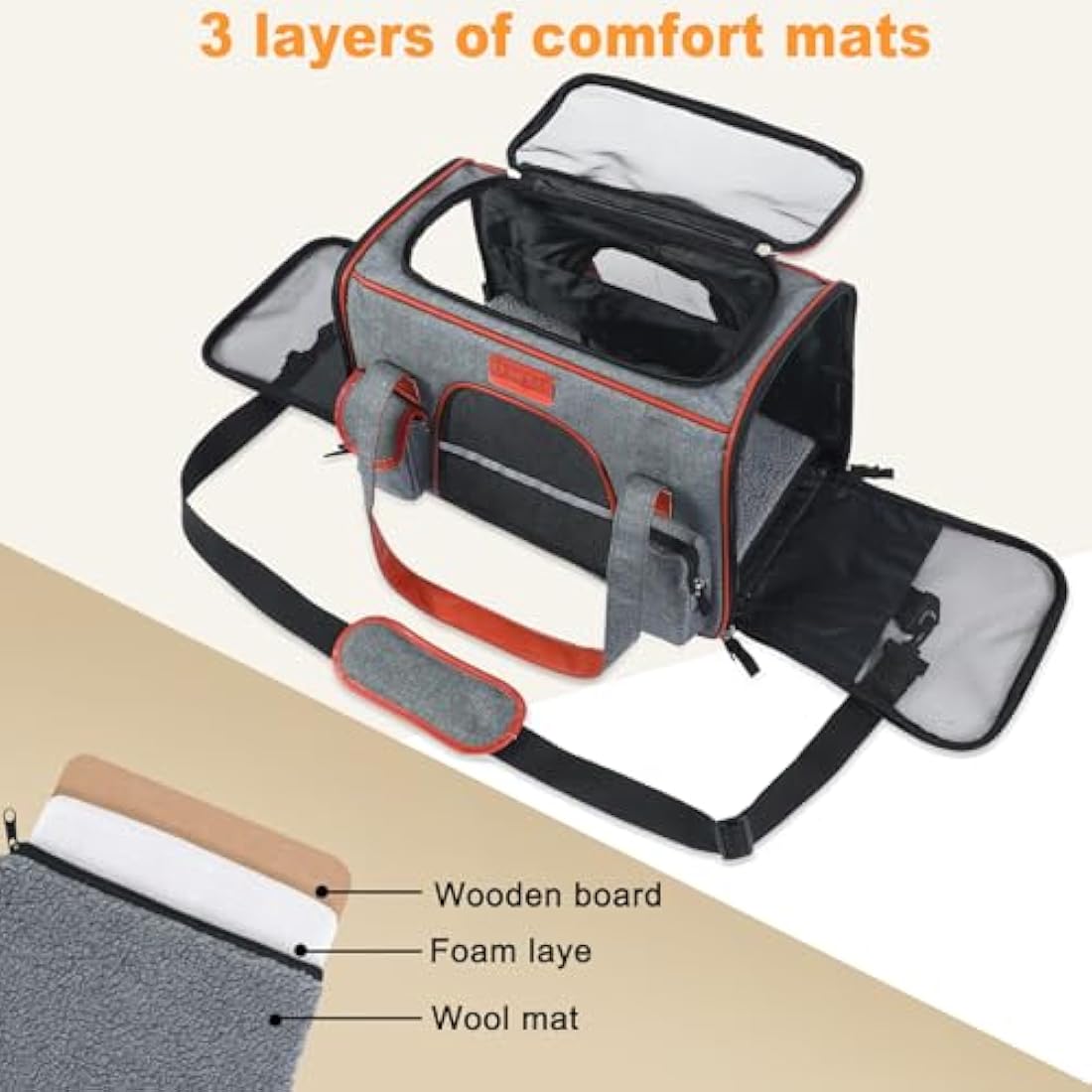 COMSLE Airline Approved Pet Carrier Bag – Large Breathable Dog & Cat Travel Bag