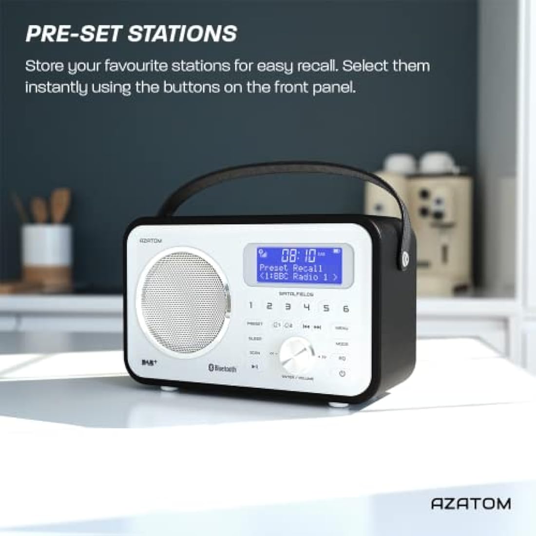 Azatom Spitalfields 2 DAB/DAB+ & FM Portable Radio | Bluetooth | Black