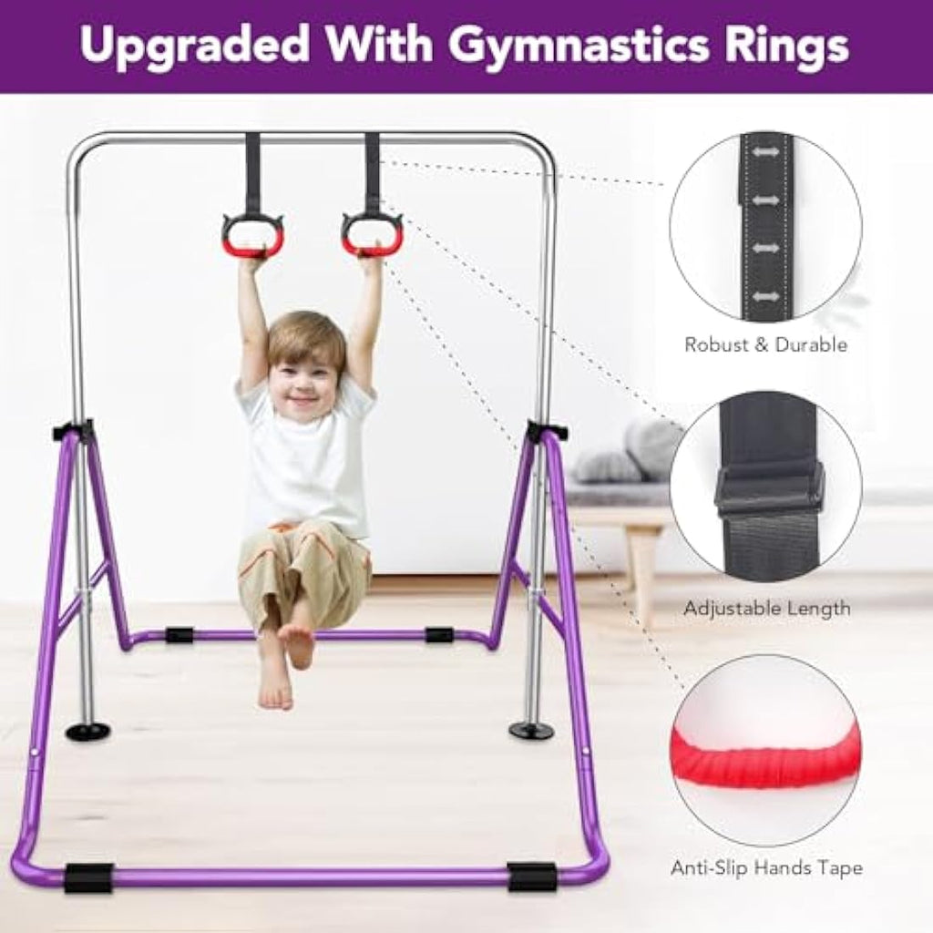 FBSPORT Kids Gymnastics Bar – Adjustable Folding Junior Training Bar