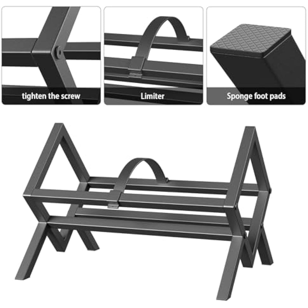 COWISH Vinyl Record Storage Holder – Metal 80-100 LP Album Stand, Black