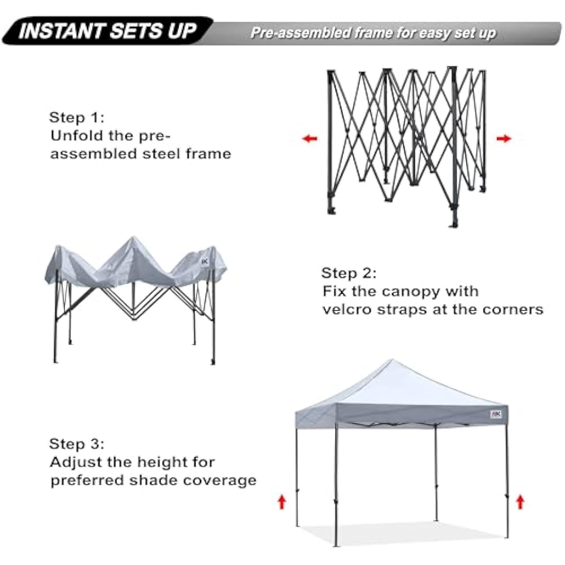 ABCCANOPY Pop Up Gazebo – Heavy Duty Commercial Canopy with Awning